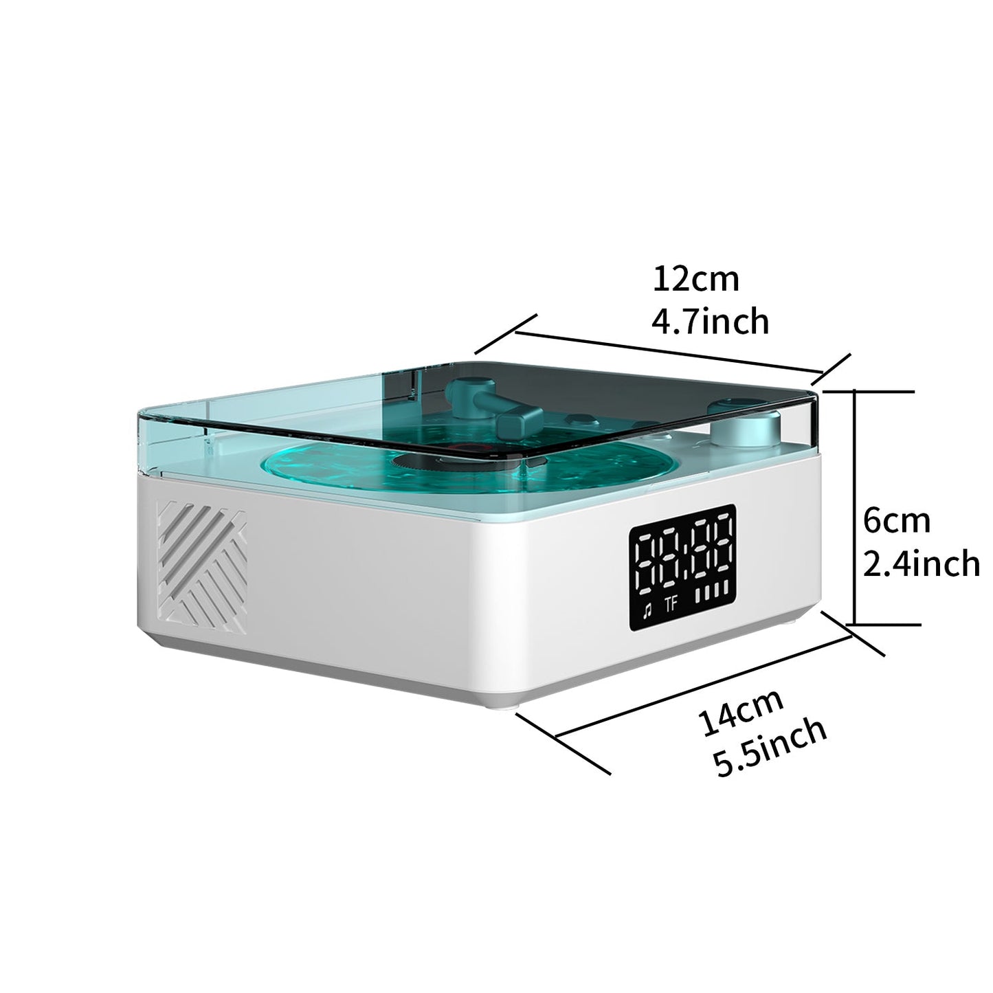 Retro-style Wireless waves Bluetooth Speaker for Sea White Noise with Bedroom Clock & Ambience Light, A Great Gift Suited for Computer Desktop
