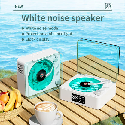 Retro-style Wireless waves  Bluetooth Speaker for Sea White Noise with Bedroom Clock & Ambience Light, A Great Gift Suited for Computer Desktop