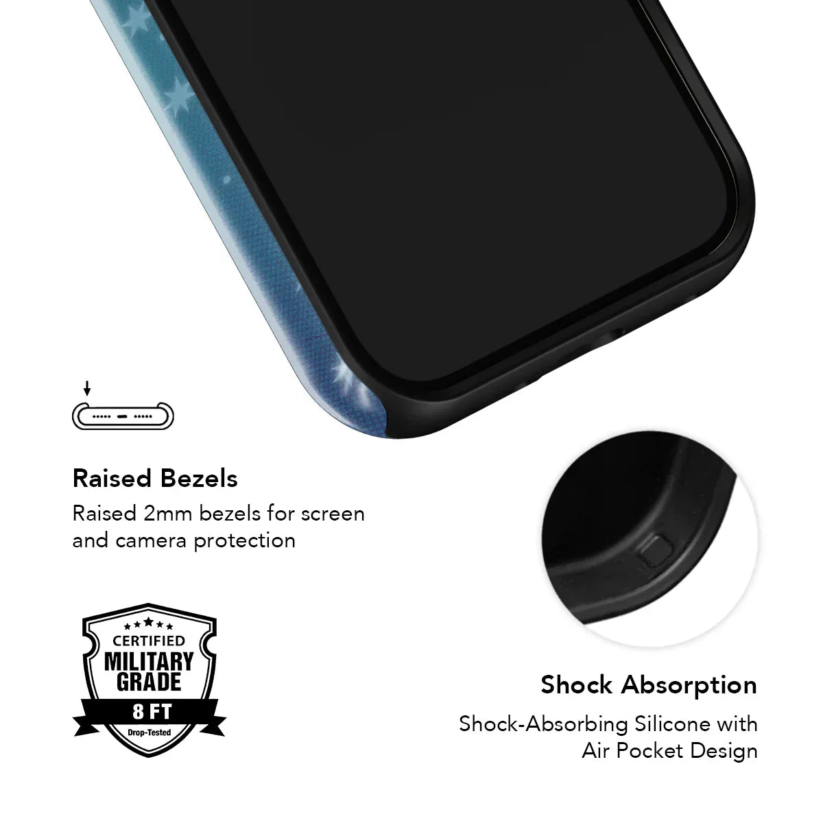 Moon Mist | Starry Midnight Blue iPhone Case
