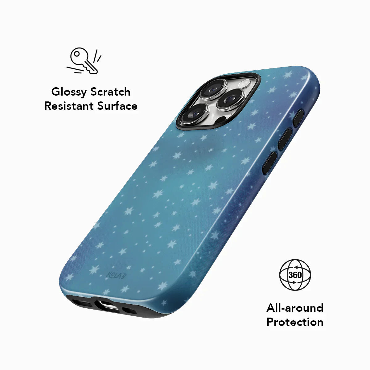Moon Mist | Starry Midnight Blue iPhone Case